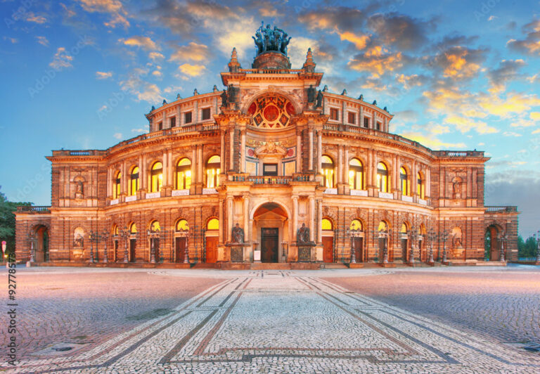 Semperoper in Italian High Renaissance style, originally built in 1838–41 and rebuilt after a fire and after World War II; today a home of the Saxon State Opera and the Dresden State Orchestra I Photo: Adobe Stock #92778573